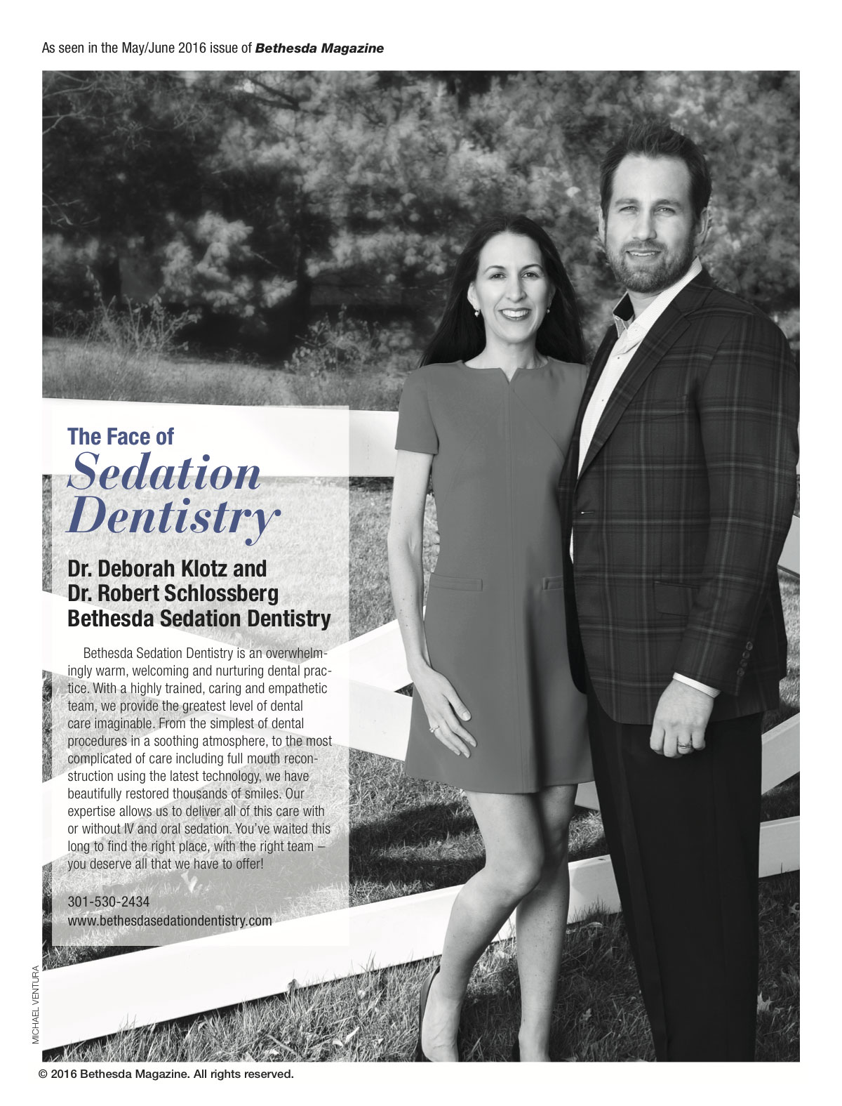 Interview with Robert Schlossberg and Deborah Klotz, DDS for May/June 2016 issue of Bethesda Magazine